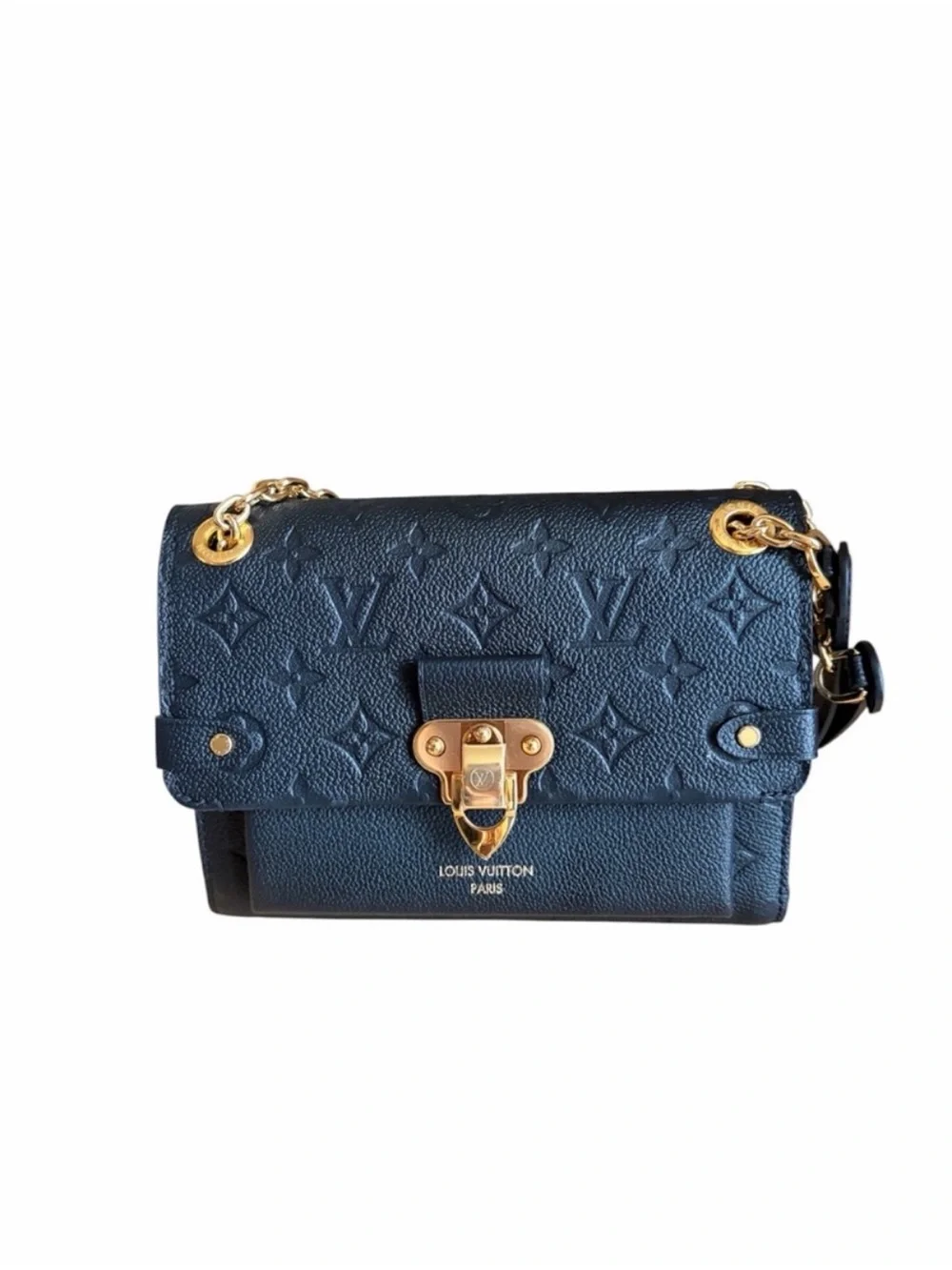 Louis Vuitton Vavin BB Empriente black leather logo bag 2 way strap